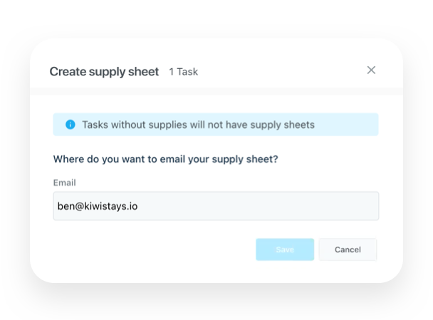 Supply Sheet